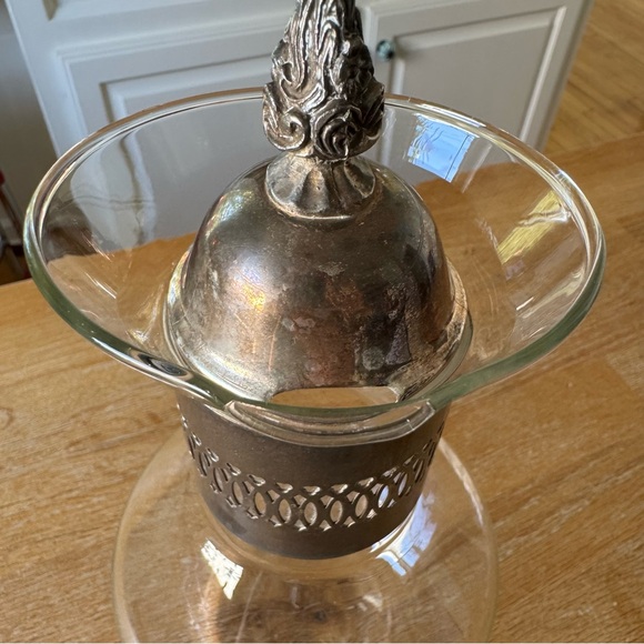 Vintage Glass Coffee Carafe with Silver Accents - Picture 7 of 8